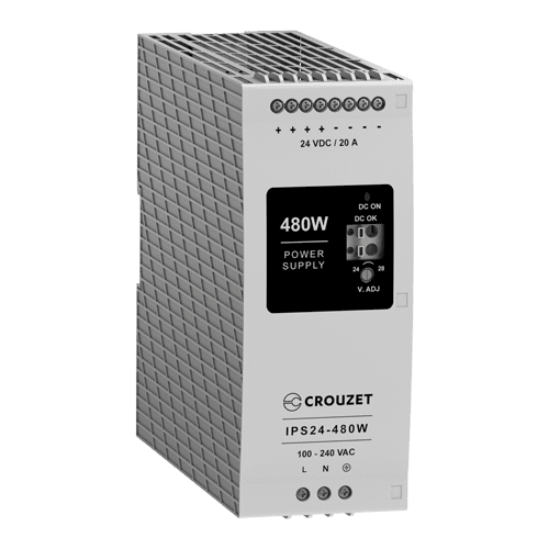Industrial Power Supply, Power 480W, Input 90-264 VAC, Output 24 VDC, Current 20A