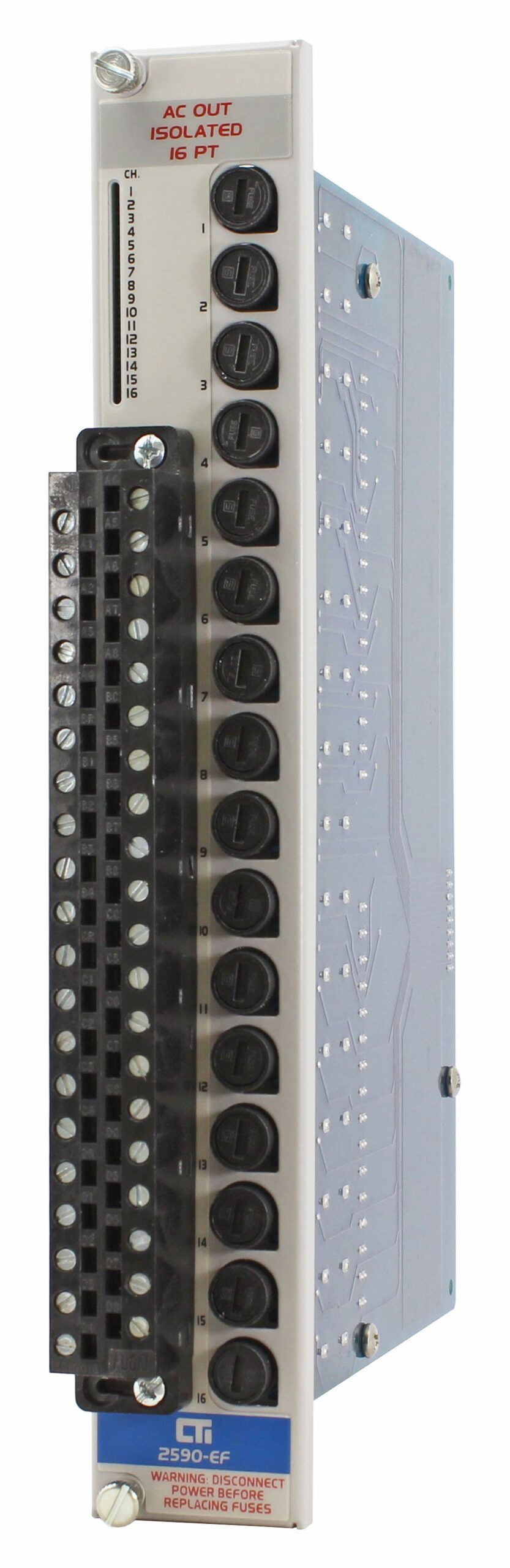 2590-EF 16-Point Isolated 20-132 VAC Output with Front Panel Accessible Fuses (MATURE - replaced by 2590-A)