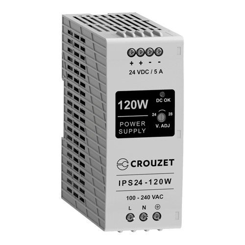 Industrial Power Supply, Power 120W, Input 90-264 VAC, Output 24 VDC, Current 5A