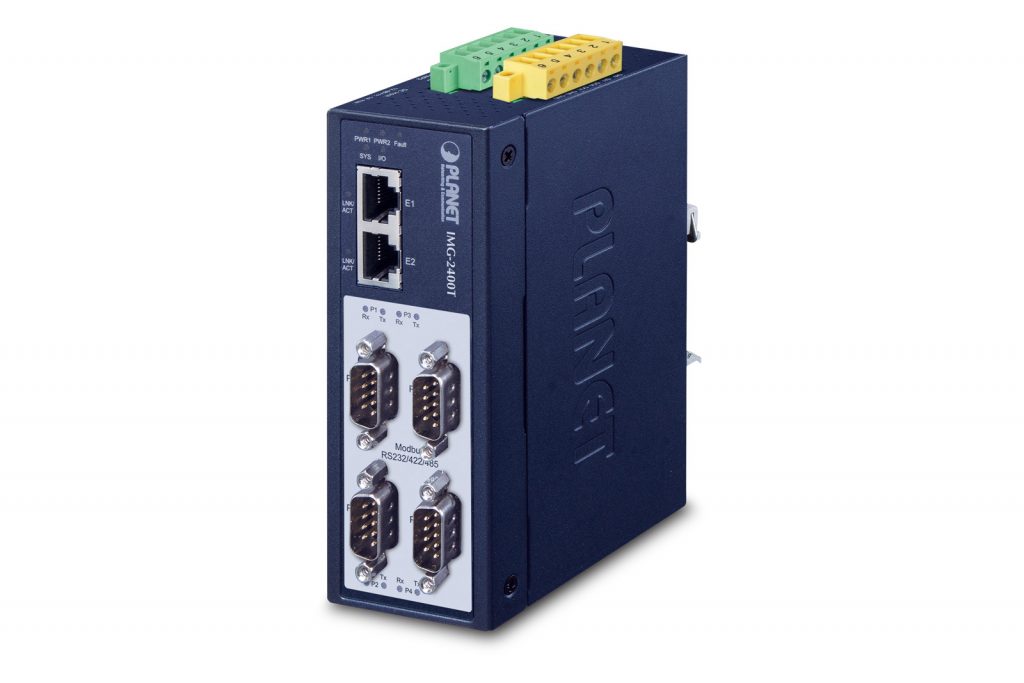 IMG-2400T – Industrial 4-Port RS232/422/485 Modbus Gateway