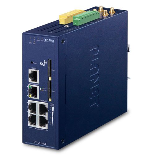 ICG-2515-NR â€“ Industrial 5G NR Cellular Gateway with 5-Port 10/100/1000T