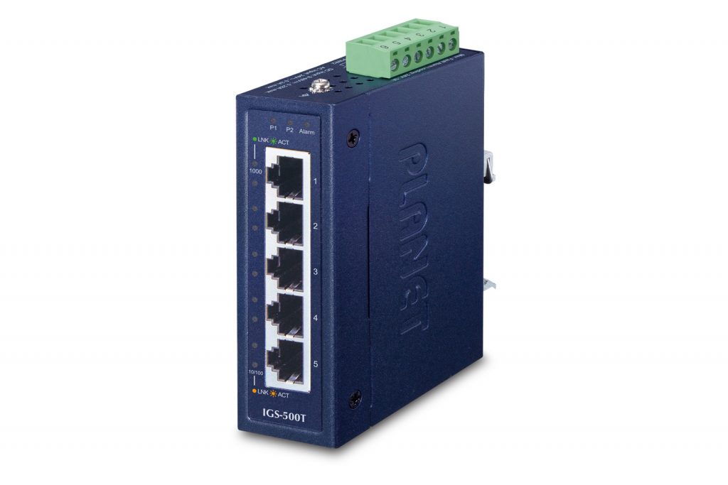 IGS-500T â€“ Compact Industrial 5-Port 10/100/1000T Gigabit Ethernet Switch
