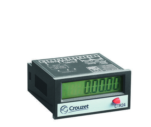 Electronic Impulse Counter CTR48x24, 48 x 24 mm, LCD Display, 8 Digits, NPN Input, Battery, Panel Mount (Clip)