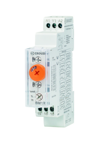 Syr-Line Analog High Power Timer, Bm1R MultiFunction, DIN Rail, 17.5 mm, 1 x 16A Relay Output, 12-240 VAC/DC, 0.5 s â†’ 10 days